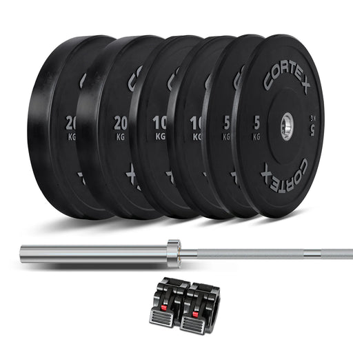 Cortex Bumper Plate V2 Athena200 Barbell 85KG Package - FitnessProducts Plus