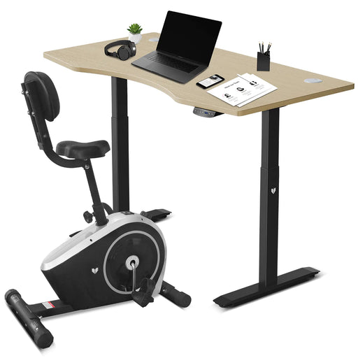 Lifespan Fitness Cyclestation 3 Exercise Bike with ErgoDesk Automatic Standing Desk - FitnessProducts Plus